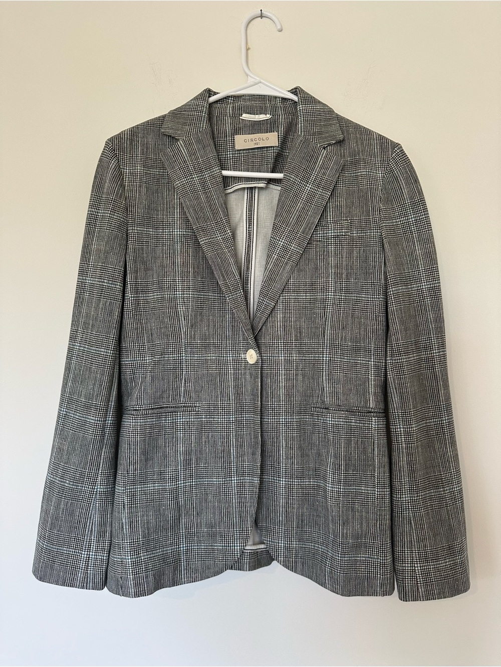 Circolo 1901 Women's Grey Glen Plaid Blazer Small Business Work Office Luxury
